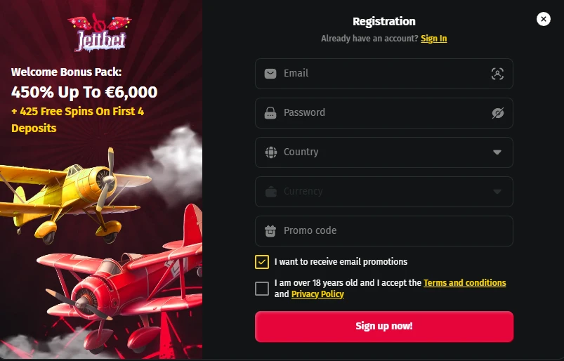 jettbet casino sign up
